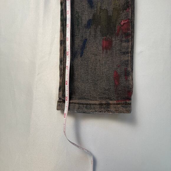 PHEELINGS Paint Splatter Distressed Skinny Jeans Colorful Artsy Denim Size 28 - Picture 12 of 12